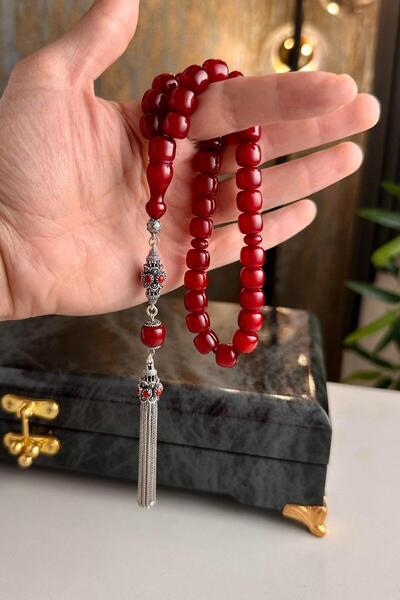 dergah tesbih Old Order Myth Dough Ottoman Cherry Squeeze Amber Silver Design Rosary