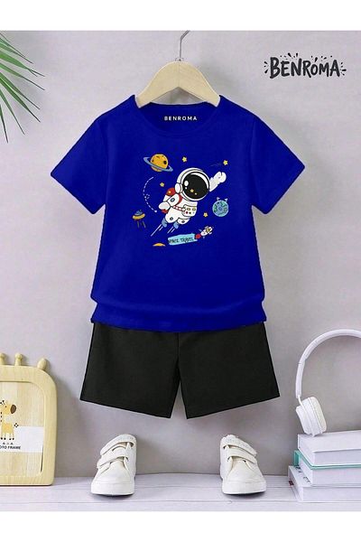 BENROMA Set pantaloni scurți unisex pentru copii - imprimat cu caractere