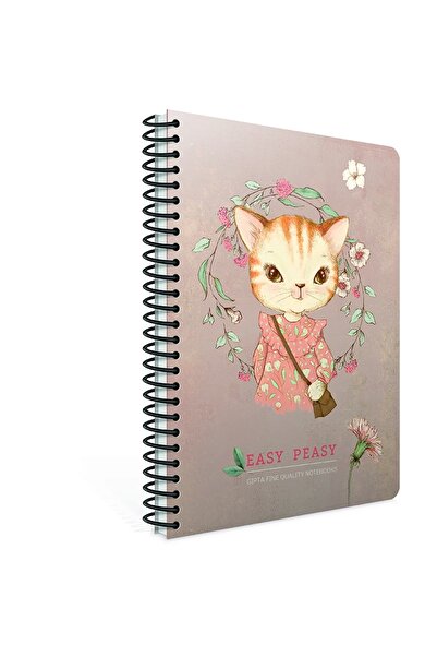Gıpta Easy Notes Spiral Card Cover Notebook A4 100Yp. Checked