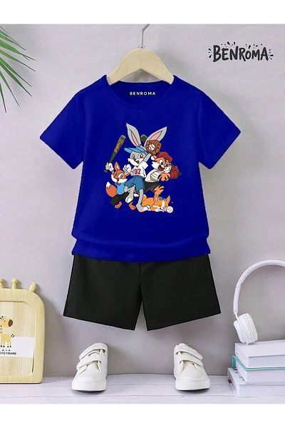 BENROMA Unisex Kids Shorts Set - Character Printed