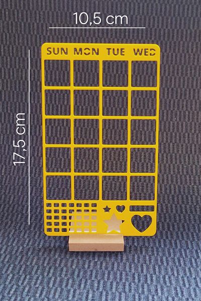 Karmelom Studio Bullet Journal Calendar Set of 2 Stencil Rulers - Weekly & Monthly Planning Ruler