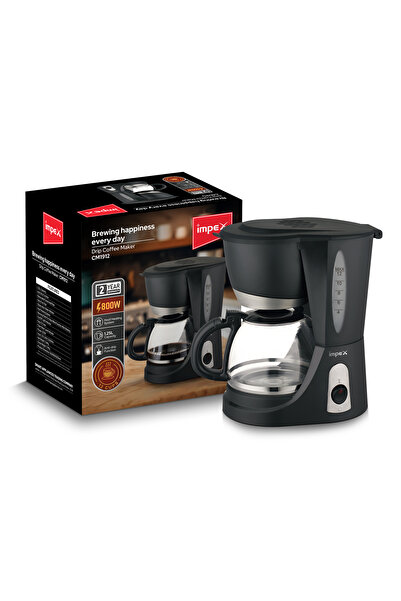 İMPEX IMPEX Drip Coffee Maker 1.25 Liters 12 Cups Quick Brewing Removable Filter 800W