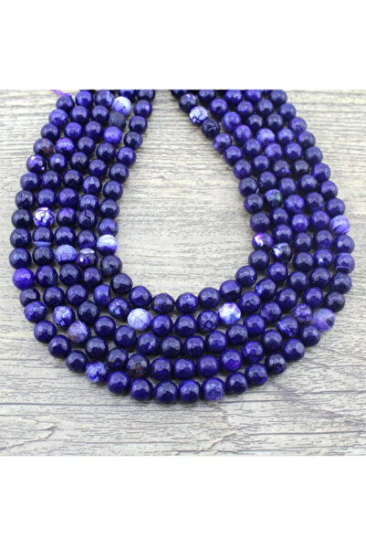 SESİKA HOBİ Agat violet facetat original 8 mm relief de calitate medie