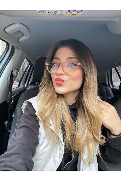 funeyes Nude Transparent Light Coffee Body Nude Handle Popular Cat Eye Glasses