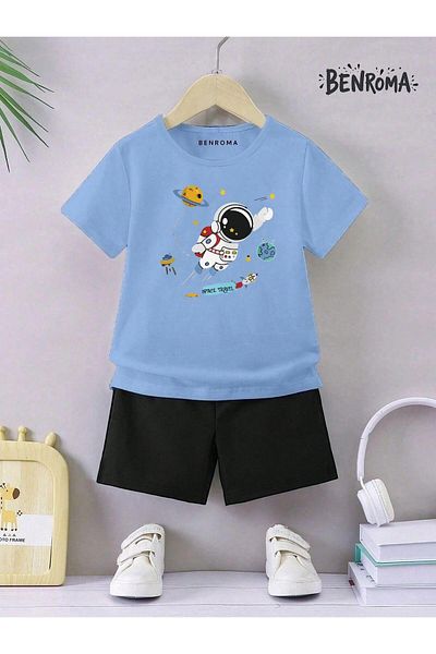 BENROMA Set pantaloni scurți unisex pentru copii - imprimat cu caractere