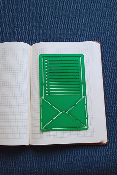 Karmelom Studio Bullet Journal Note and Letter Envelope Themed Template Ruler