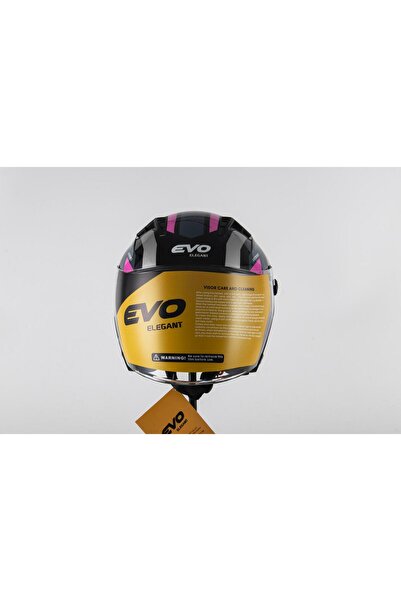 Evo ÇENESİZ YARIM KASK VİZÖRLÜ LİLA-SİYAH- M