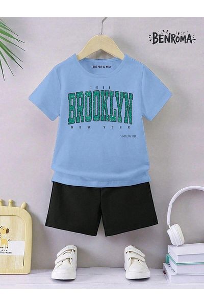 BENROMA Set pantaloni scurți unisex pentru copii - imprimat cu caractere
