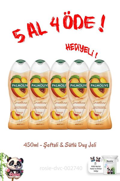 Palmolive 450 ml Shower Gel Smoothies - Peach and Milk, Buy 5 Pay 4, Rosie
