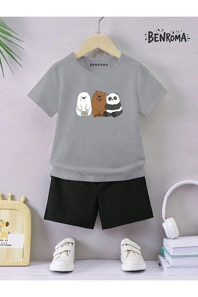 BENROMA Unisex Kids Shorts Set - Character Printed