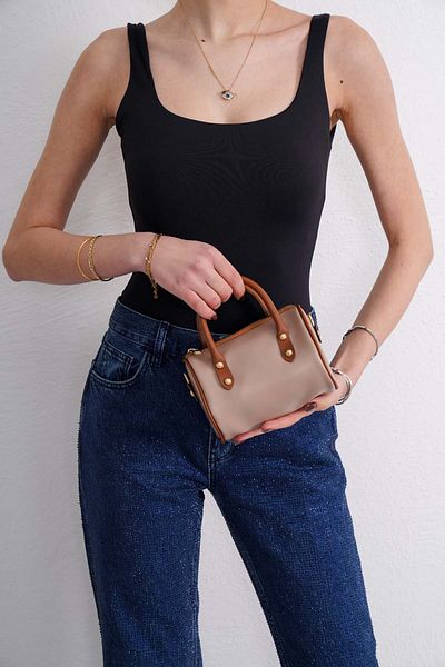 Unique Women's Cylinder Model Cross Strap Small Shoulder and Shoulder Bag