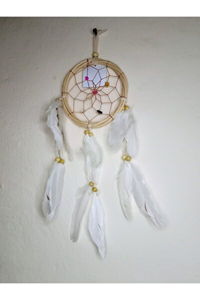 mama india alaçatı 12 cm-32 cm Bambu Kasnaklı Doğal Taşlı Dream Cather, Düş Kapanı, Rüya Kapanı No 105