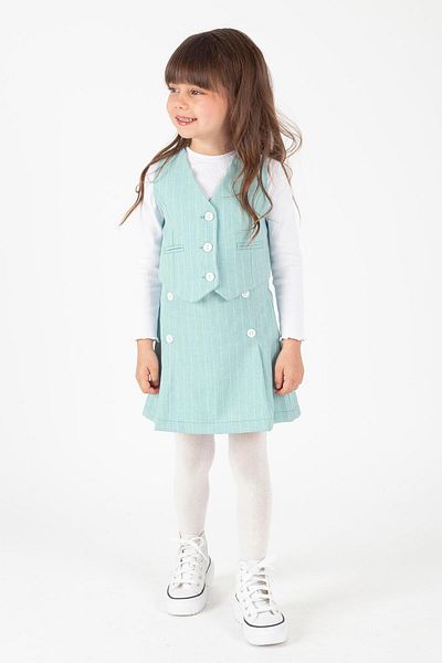Magu 3-Piece Shorts Skirt Set Girl's Vest Combination