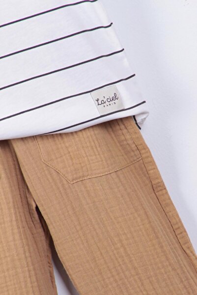 Magu Organic Cotton Striped T-Shirt and Pants Set Boys