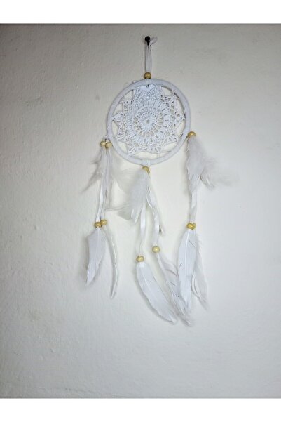 mama india alaçatı 12 cm-33 cm Beyaz Dream Cather, Düş Kapanı, Rüya Kapanı No...