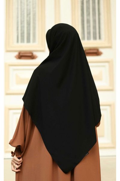 FRESCO SCARFS Hijab Hijab - Μαύρο Μεταξωτό Φουλάρι Medina