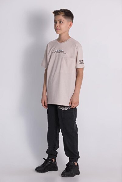 Magu Boys Oversize Printed T-Shirt & Cargo Pants Set - Comfortable & Stylish Combination