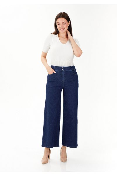 Guzella G-Line Wide Leg Women's High Waist Jean Pants