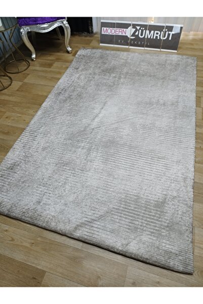 Zümrüt Ev Tekstil Lastikli Süngerli Kaymaz Halı Örtüsü Sade Desen Narin Vizon...