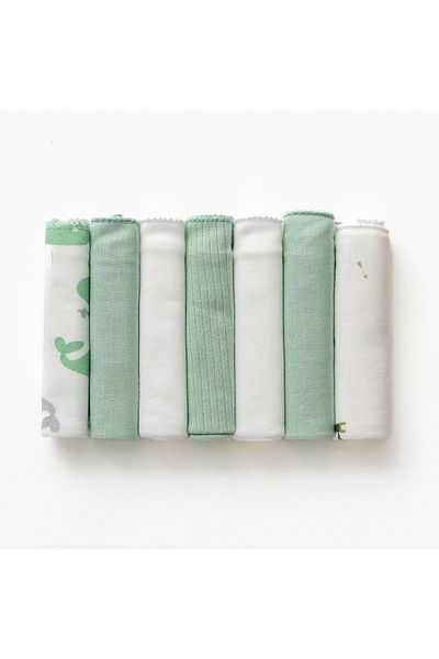 Magu Set of 7 100% Cotton Baby Mouth Wipes Combed Cotton