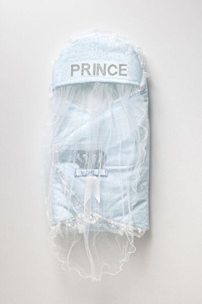 Magu Baby Boy Blue Prince Embroidered Tulle Swaddle Blanket