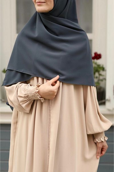 FRESCO SCARFS Hijab Hijab - Μεταξωτό Φουλάρι Medina, Ανθρακί
