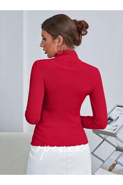 OPENEX Women's Seasonal Ribbed Full-Top Knitwear Sweater