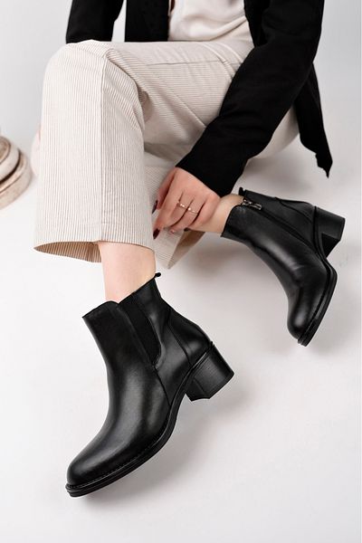 Deripabuc Genuine Leather Black Women's Boots Trc-W035