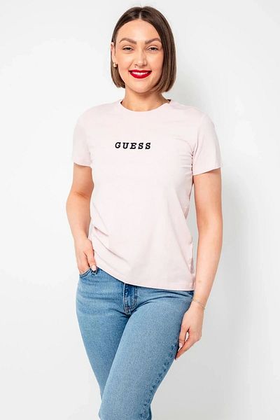 Guess Pink Jeans Women's Logo Embroidered T-Shirt