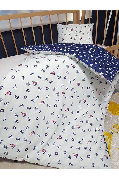bebek iklimi 5 Piece 90X130 Baby Sleeping Set - Sailor Quilt Pillow Sheet Set