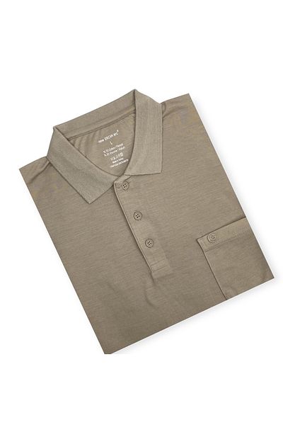 ercan triko Ανδρικό μπλουζάκι Polo Neck Pocket Earth Color 2141