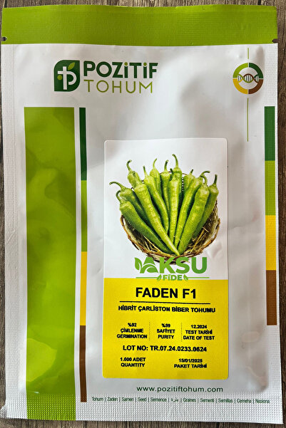 Aksu Fide Faden F1 Hibrit Çarliston Biber Tohumu - 1.000 Ad/pk