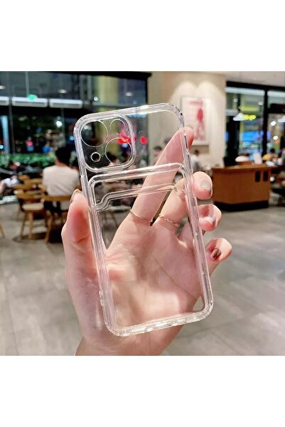 Go Aksesuar Iphone 13 Ve 14 Uyumlu Şeffaf Kartlıklı Kamera Korumali Aa Kalite