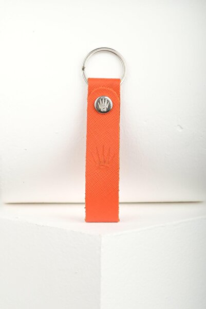WATCHOFROYAL Boulder Saffiona - Orange Genuine Leather Keychain