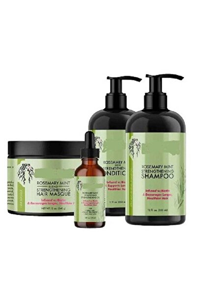 Generic قناع وبلسم للشعر بزيت النعناع المقوي لفروة الرأس من مجموعة إكليل الجبل وشامبو