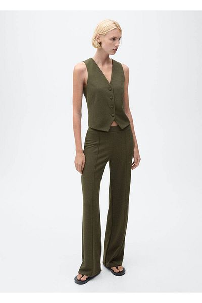 MANGO Woman Straight Cut Knitwear Trousers