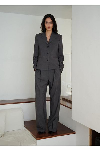 MANGO Woman Straight cut fabric pants