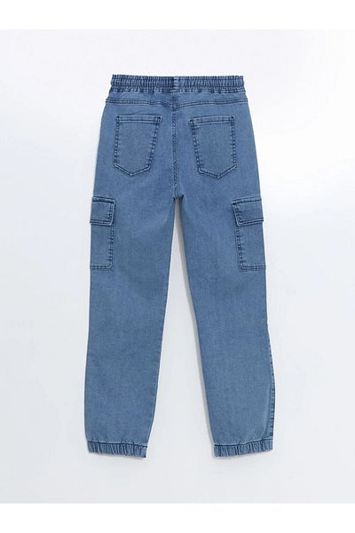 LC Waikiki LC WAİKİKİ LCW Pantaloni cargo pentru băieți cu talie elastică Indigo medii