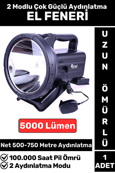 Wintoup Premium Kamp Avcı Deprem 2 Aydınlatma Modlu Çok Güçlü Beyaz Işık 5000...