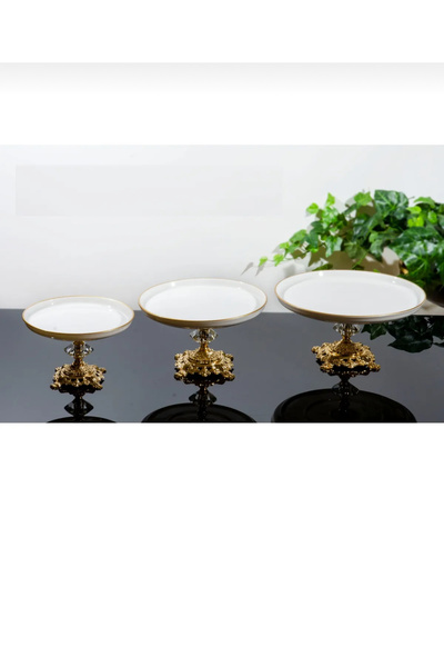 hilya 3 Pcs Cast Foot Porcelain Set