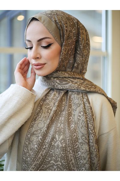 efdal şal eşarp Piraye Pattern Imported Cotton Shawl
