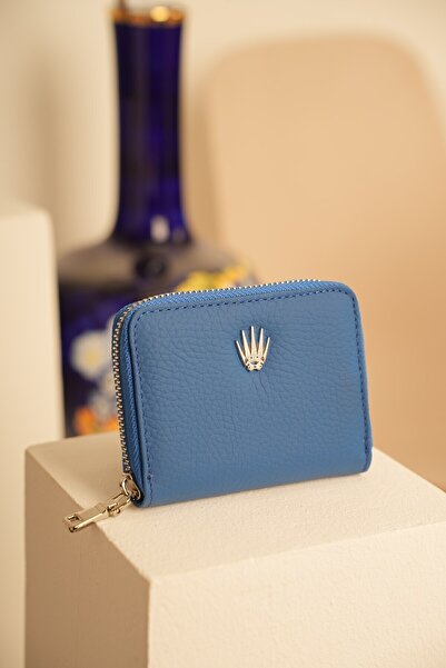 WATCHOFROYAL Lyon Mavi Hakiki Deri Cüzdan Kartlık