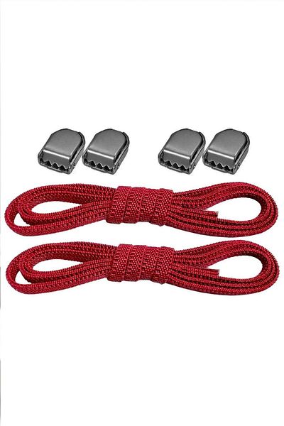 hapshoe Smart Locked Adjustable 1 Pair Red 6mm Rubber Practical Laces