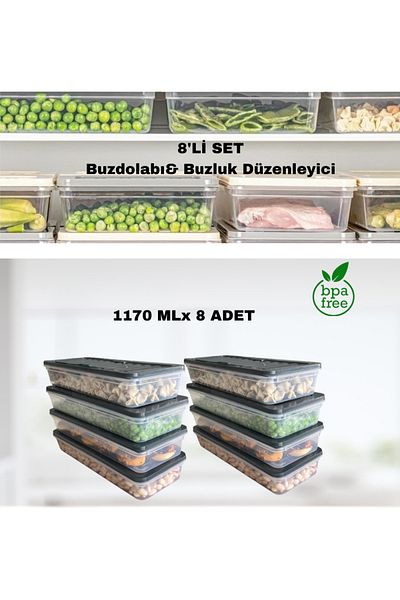 VZN Refrigerator Organizer Set - Compatible Storage Container and Freezer Organizer