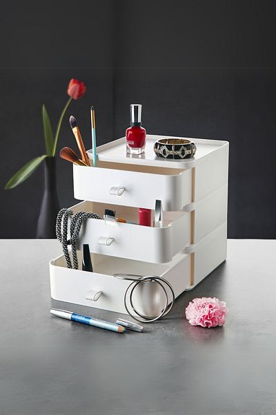 Hesaplı Kasa Jewelry and Make-Up Box with 3 Drawers 20 X 20 X 24 cm