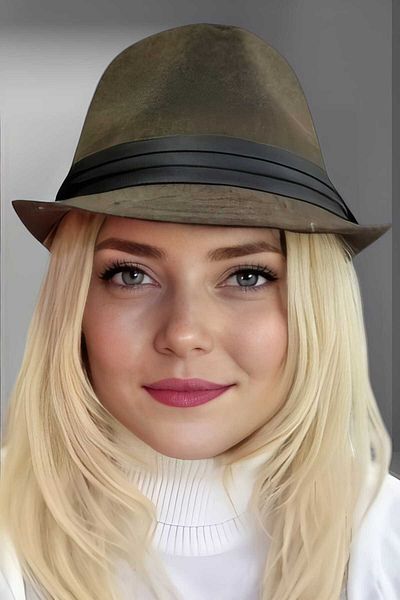 Uniquetrenders Луксозна дамска шапка от кашмир Trilby