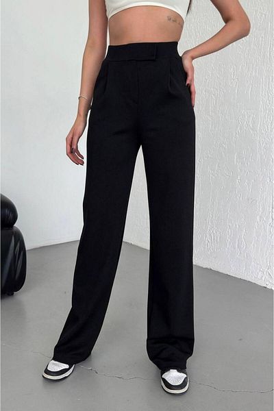 Lu Collection High Waist Velcro Loose Cut Palazzo Trousers