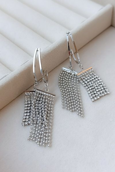 COSİTA Waterway Metal Balls Double Dangle Detail Evening Dress Special Day Design Modern Earrings