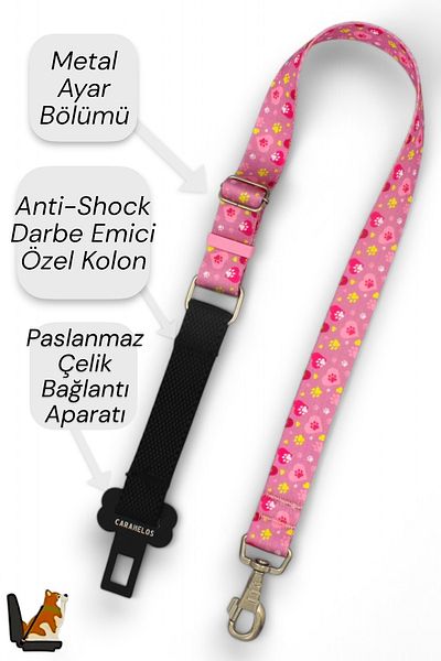 CARAMELOS Cat and Dog Car Seat Belt, Car Collar