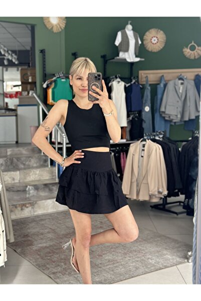 İstanbul Pink Linen Skirt - m